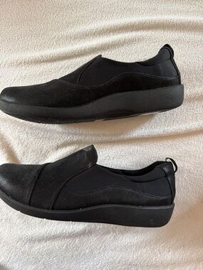 Clarks Black Casual Slip-On Shoes